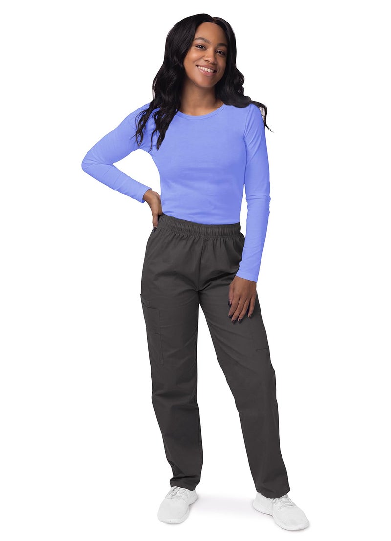Sivvan Scrubs for Women - Long Sleeve Comfort Underscrub Tee - S8500 - Ceil Blue - XL - Image 4